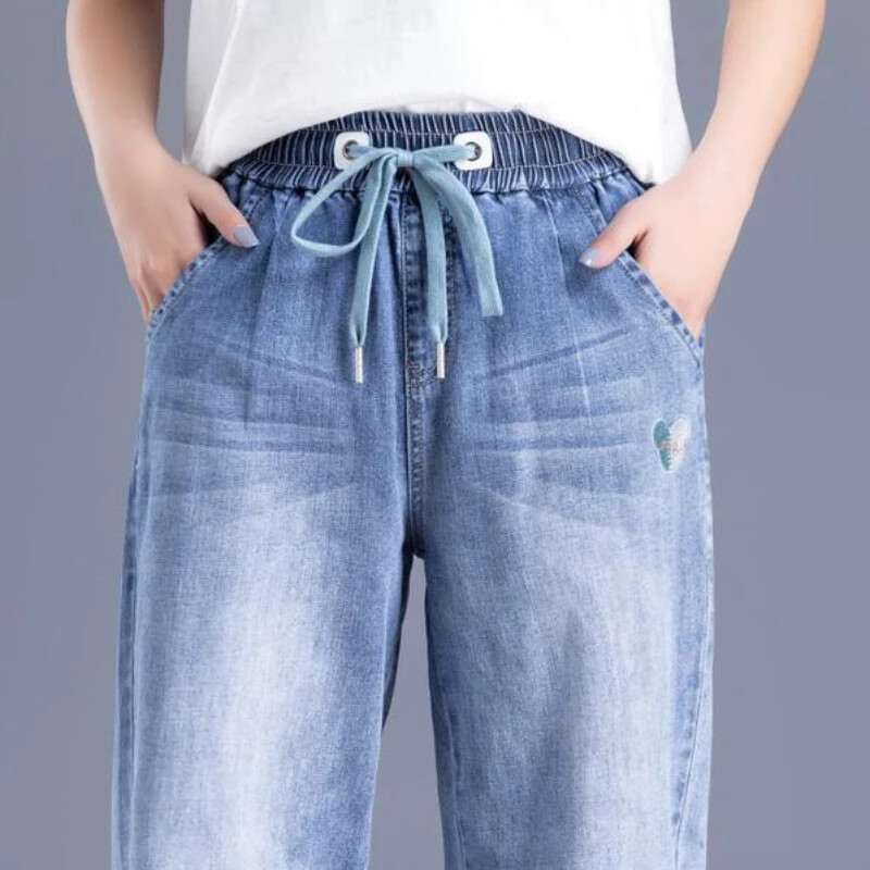 Ženske traper hlače za žene s džepovima Plave hlače visokog struka Shot 2000-ih Y2k široke nogavice Xxl 90-ih Trend Jedinstveni japanski sjajni