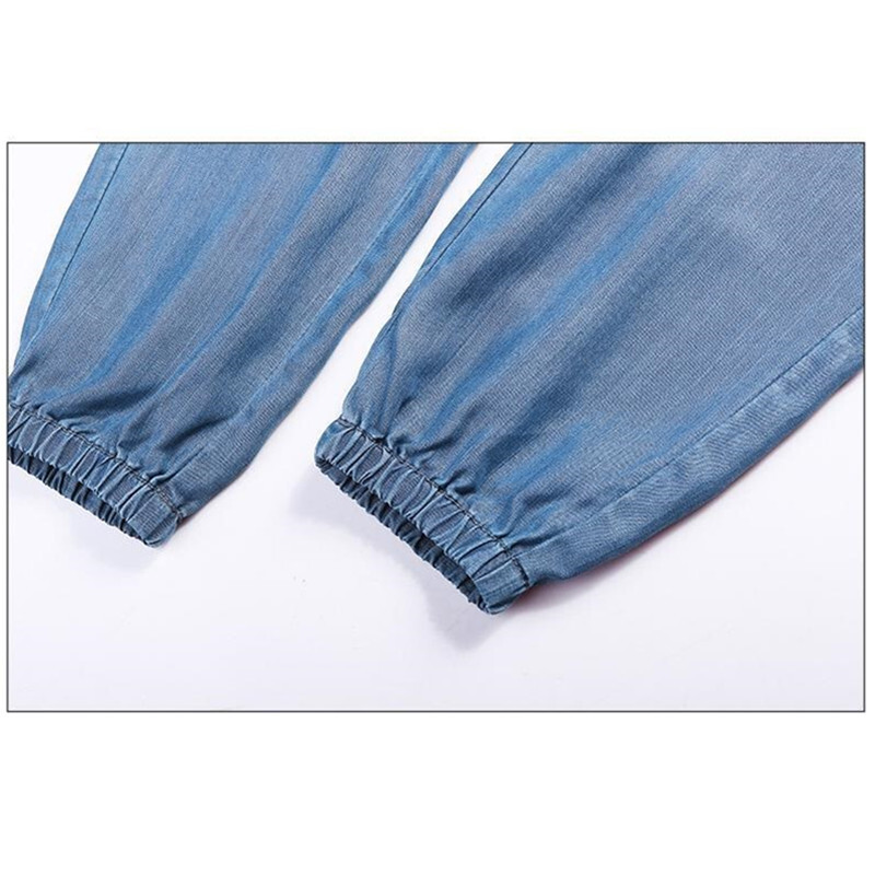 2024. aasta mood Kõrge vöökohaga õhukesed teksapüksid haaremipüksid naiste suvised elastse vöökohaga teksad, vabad vabaaja naiste üheksa punktiga püksid