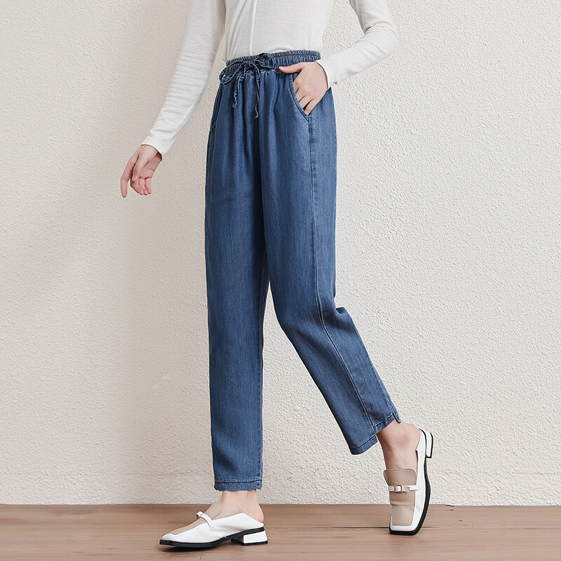 Nove 2024. proljeće ljeto traper traperice za žene plave ili nebesko plave boje visokog elastičnog struka divlje traper hlače hlače Vruća rasprodaja