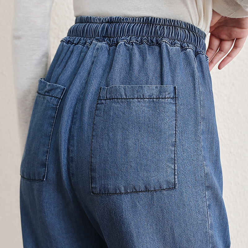 Nove 2024. proljeće ljeto traper traperice za žene plave ili nebesko plave boje visokog elastičnog struka divlje traper hlače hlače Vruća rasprodaja