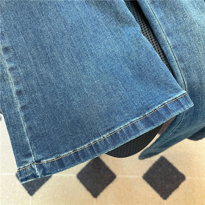 Ulične zgodne radne odjeće za žene traperice s džepovima visokog struka, uske, rastezljive, napredne retro dizajnske potkove, široke duge hlače