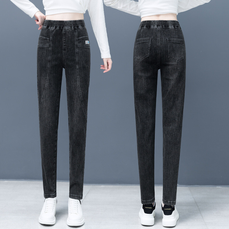 Elastične harem traperice visokog pojasa do gležnja Ležerne korejske modne izdržljive kaubojske vintage Vaqueros ulične ženske traper hlače