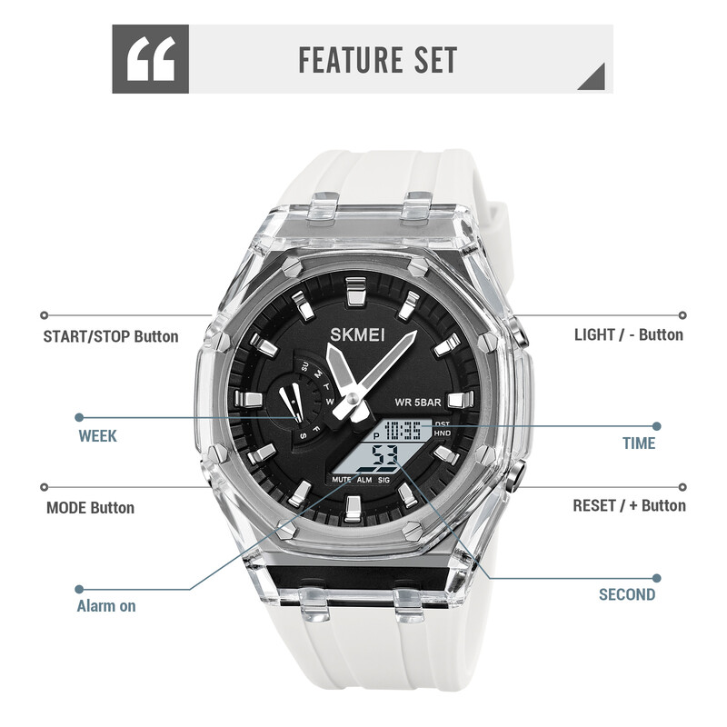 SKMEI 2100 Outdoor muški digitalni sat u boji otporan muški ručni sat s LED zaslonom vodootporan elektronički muški sat reloj hombre