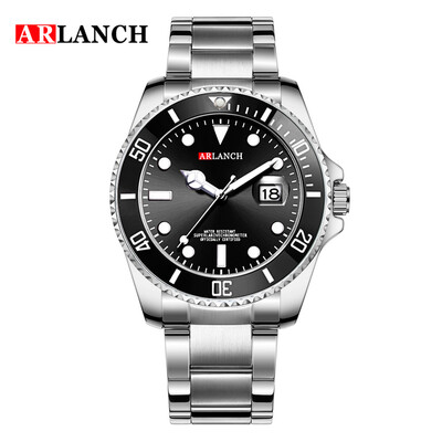 Ανδρικά ρολόγια χαλαζία Black Water Ghost Full Steel Luminous Date Αδιάβροχα αθλητικά ρολόγια Ανδρικά ρολόγια Relogio Masculino
