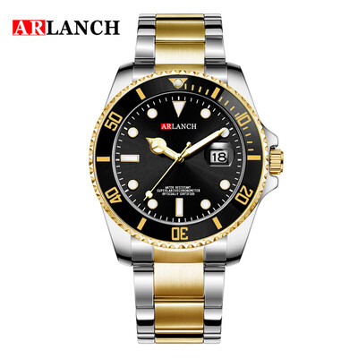 Ανδρικά ρολόγια χαλαζία Black Water Ghost Full Steel Luminous Date Αδιάβροχα αθλητικά ρολόγια Ανδρικά ρολόγια Relogio Masculino