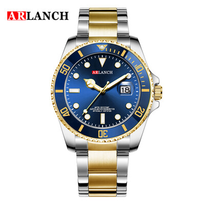 Ανδρικά ρολόγια χαλαζία Black Water Ghost Full Steel Luminous Date Αδιάβροχα αθλητικά ρολόγια Ανδρικά ρολόγια Relogio Masculino