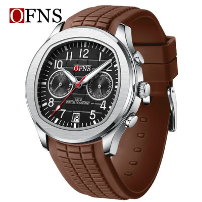 Novi muški kvarcni sat marke OFNS 8020 s dvostrukim okom, kalendarom s pet igala, vodootporan i moderan muški kvarcni sat