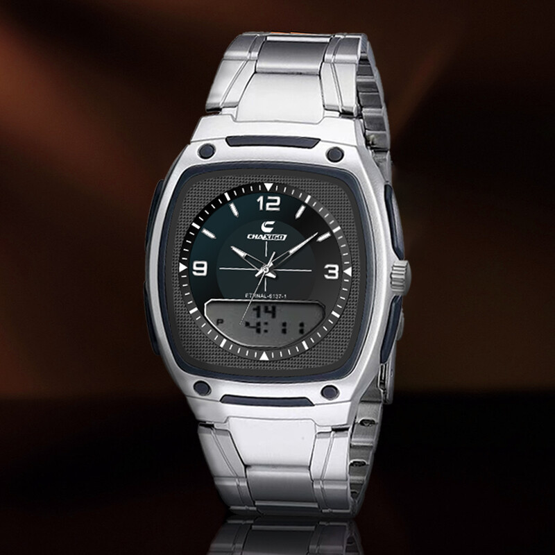 CHAXIGO Luksuzni muški modni trendovski sat s elektroničkim pokazivačem Night Glow Vodootporan, otporan na habanje, muški sat otporan na ogrebotine