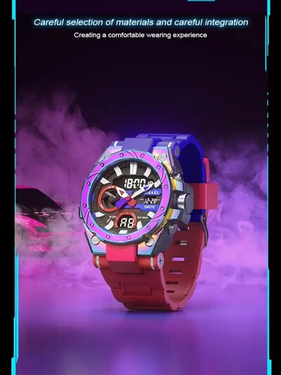 Ceas electronic cu quartz la modă 8029, 50 m, LED, impermeabil, cu date automată, ceasuri cu alarmă, ceas sport, pentru bărbați