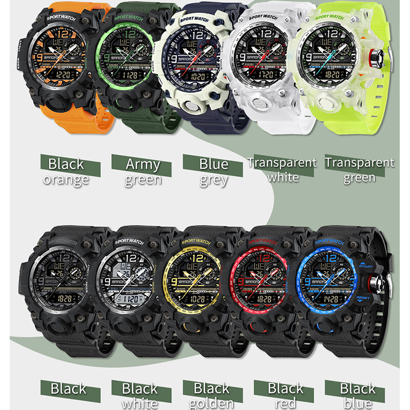 SANDA G stil Muški vojni sportski elektronski sat LED digitalni kvarcni sat s dva zaslona otporan na udarce Vodootporan muški sat Relogio