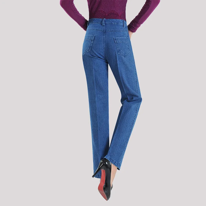 Proljetno/ljetne tanke traperice Ženska ravna cijev labavog struka Mala izvezena mamina haljina