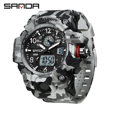 SANDA Brand G Style Vojni satovi Muški LED digitalni sportski satovi na otvorenom za muškarce Vodootporna štoperica Elektronički ručni sat Muški