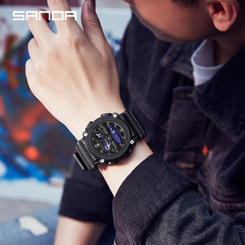 SANDA modni sportski muški satovi profesionalni satovi vojni digitalni LED vojnički muški sat ležerni elektronski ručni satovi 3139