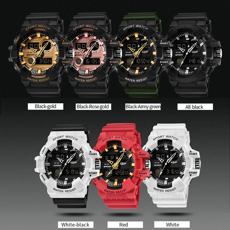 SANDA Bijeli sportski muški satovi vrhunske marke, luksuzni vojni kvarcni sat, vodootporni muški elektronski ručni satovi relogio masculino