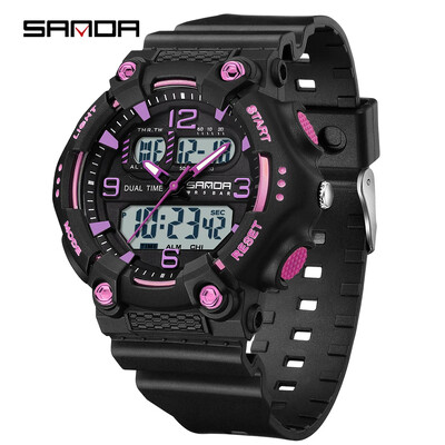 SANDA 6179 Novi muški sportski kvarcni elektronički sat Crna tehnologija višenamjenski vodootporan i otporan na udarce muški sat 2024.