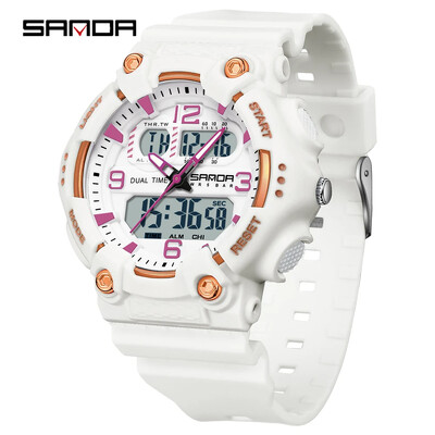 SANDA 6179 Novi muški sportski kvarcni elektronički sat Crna tehnologija višenamjenski vodootporan i otporan na udarce muški sat 2024.