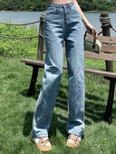 2024 Ženske Y2K traper široke hlače visokog struka Ženske ležerne gotičke hlače ravnih nogavica Djevojačke plave prevelike punk traperice