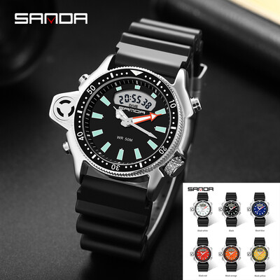 SANDA ceas digital pentru bărbați, sport militar, ceas de mână cu quartz, original, de top, de lux, cu LED, impermeabil, pentru bărbați, ceas electronic nou 3008