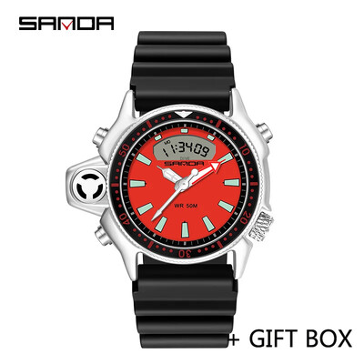 SANDA digitaalne käekell meeste sõjaväe sport kvartskäekell originaal tipptasemel luksuslik LED veekindel meeste elektrooniline kell Uus 3008