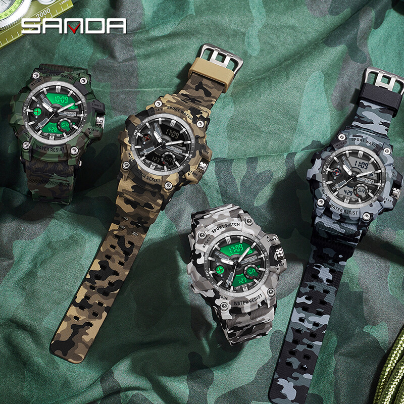 Robna marka SANDA G-style vojni kvarcni satovi muški LED digitalni sportski satovi za muškarce Vodootporni elektronički ručni sat muški Relogios