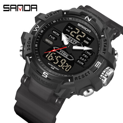 SANDA G Style Sportski muški elektronički satovi Vrhunska robna marka Luksuzni vojni kvarcni satovi Muški vodootporni LED digitalni ručni satovi