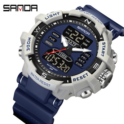 SANDA G Style Sportski muški elektronički satovi Vrhunska robna marka Luksuzni vojni kvarcni satovi Muški vodootporni LED digitalni ručni satovi