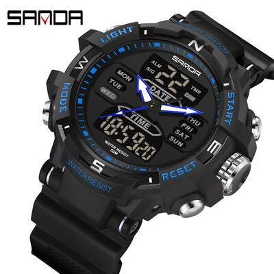 SANDA G Style Sportski muški elektronički satovi Vrhunska robna marka Luksuzni vojni kvarcni satovi Muški vodootporni LED digitalni ručni satovi