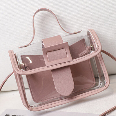 PVC прозрачни дамски чанти Crossbody Messenger чанти за пазаруване Ежедневни дамски желе Малка чанта за през рамо Ежедневна луксозна дамска чанта