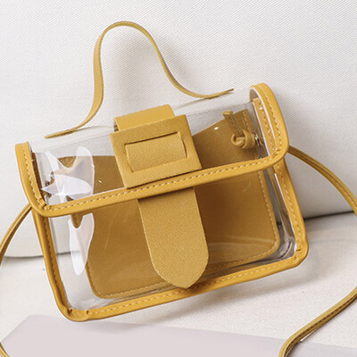 PVC прозрачни дамски чанти Crossbody Messenger чанти за пазаруване Ежедневни дамски желе Малка чанта за през рамо Ежедневна луксозна дамска чанта