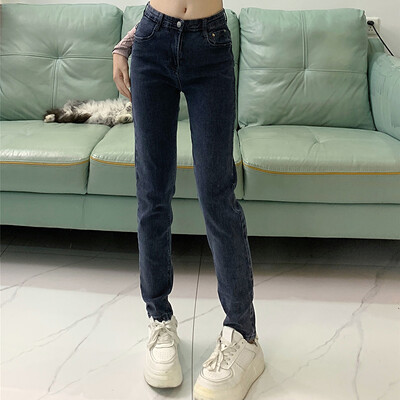 2024. Ženske, uske modne tajice s visokim strukom, traperice, klasične ženske traper hlače, ženske korejske plave hlače