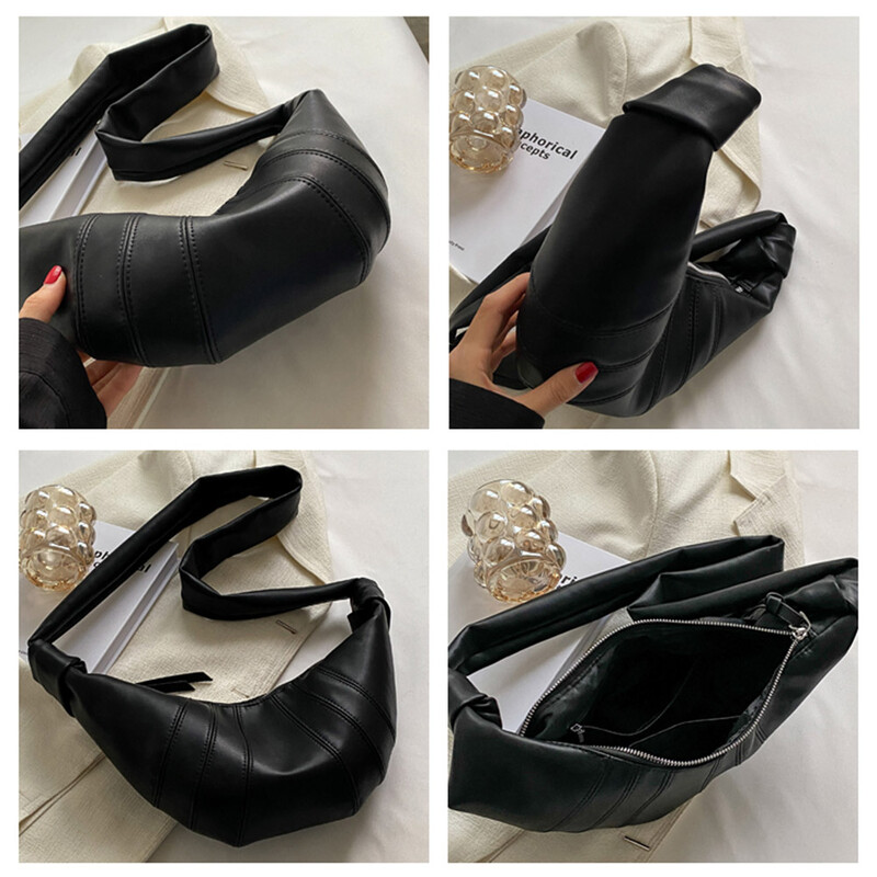 Mekana kožna polumjesečeva torba za knedle vrhunske kvalitete za žene 2024. Nova modna luksuzna dizajnerska ručna torba Ženska skitnica torba na rame