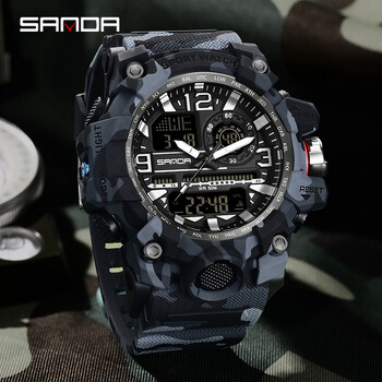 SANDA Fashion Camo G Style Military ανδρικό ρολόι LED Ψηφιακό υπαίθριο αθλητικό ηλεκτρονικό χρονόμετρο αδιάβροχο ρολόγια Casual ανδρικό ρολόι