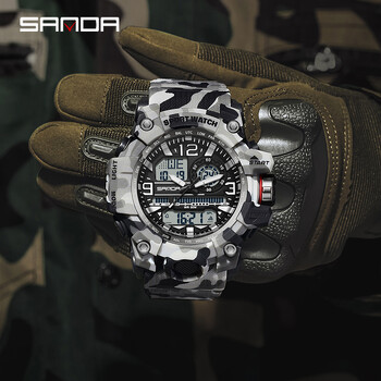 SANDA Fashion Camo G Style Military ανδρικό ρολόι LED Ψηφιακό υπαίθριο αθλητικό ηλεκτρονικό χρονόμετρο αδιάβροχο ρολόγια Casual ανδρικό ρολόι