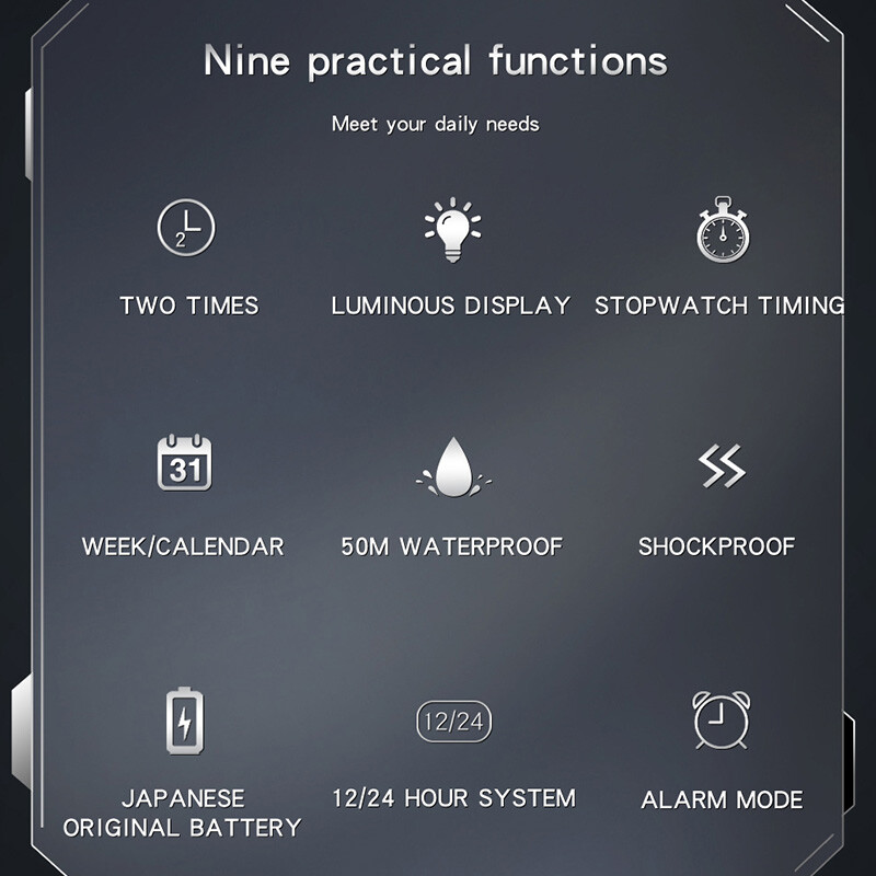 SANDA muški sportski satovi s dvostrukim zaslonom analogni digitalni LED elektronski kvarcni ručni satovi vodootporni vojni sat za plivanje 9009