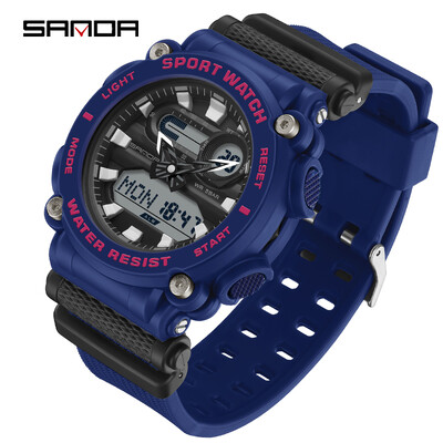 SANDA Fashion Top meeste sõjaväe G-stiilis käekellad veekindlad spordikellad Analoog elektrooniline LED-kvartskäekellad Meeste kell Luksuslik