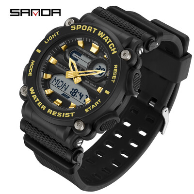 SANDA Fashion Top meeste sõjaväe G-stiilis käekellad veekindlad spordikellad Analoog elektrooniline LED-kvartskäekellad Meeste kell Luksuslik