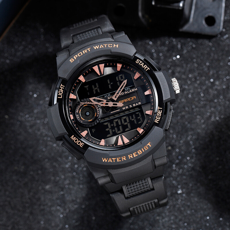 SANDA Sportski digitalni sat za muškarce Plivanje 50M Vodootporni višenamjenski vojni LED elektronički muški ručni sat Relogio Masculino