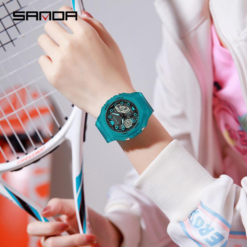 SANDA Brand G style Digitalni muški sat Višenamjenska štoperica LED elektronički vanjski vojni vodootporni kvarcni ručni sat