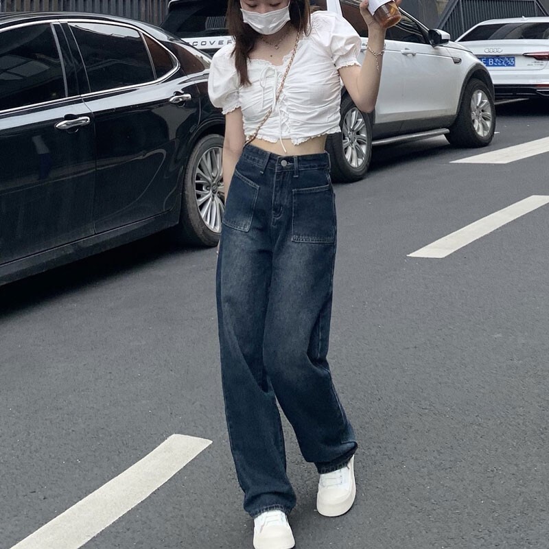 Korejske široke traperice visokog struka za žene koje prekrivaju tijelo široke nogavice Ležerne hlače Novi dolasci 2024.