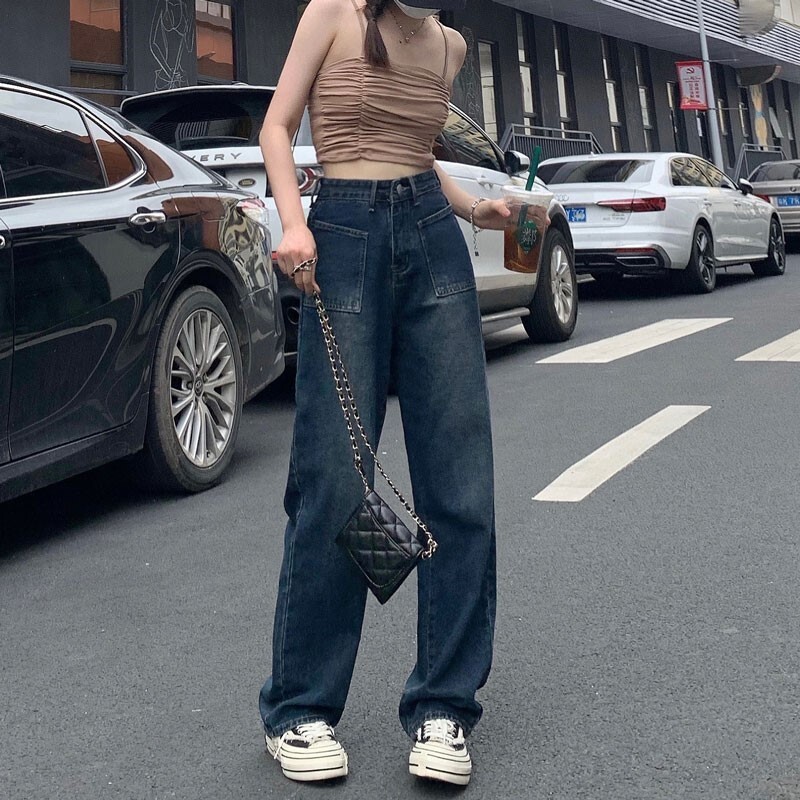 Korejske široke traperice visokog struka za žene koje prekrivaju tijelo široke nogavice Ležerne hlače Novi dolasci 2024.