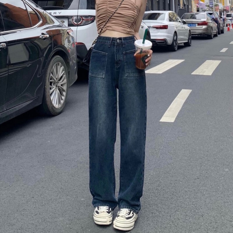 Korejske široke traperice visokog struka za žene koje prekrivaju tijelo široke nogavice Ležerne hlače Novi dolasci 2024.