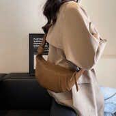 Mekane kožne ručne torbice s knedlama Elegantna ženska torba na rame velikog kapaciteta Ženska jednobojna torba za skitnice Visokokvalitetna torbica