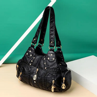 Uued Multi Pocket Luksuslikud pehmest lambanahast õlakotid naistele Suure mahutavusega Shopping Crossbody Hobo Bags European Tote käekott