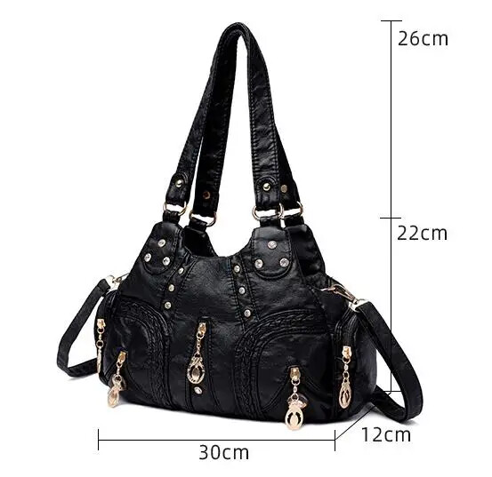 Uued Multi Pocket Luksuslikud pehmest lambanahast õlakotid naistele Suure mahutavusega Shopping Crossbody Hobo Bags European Tote käekott