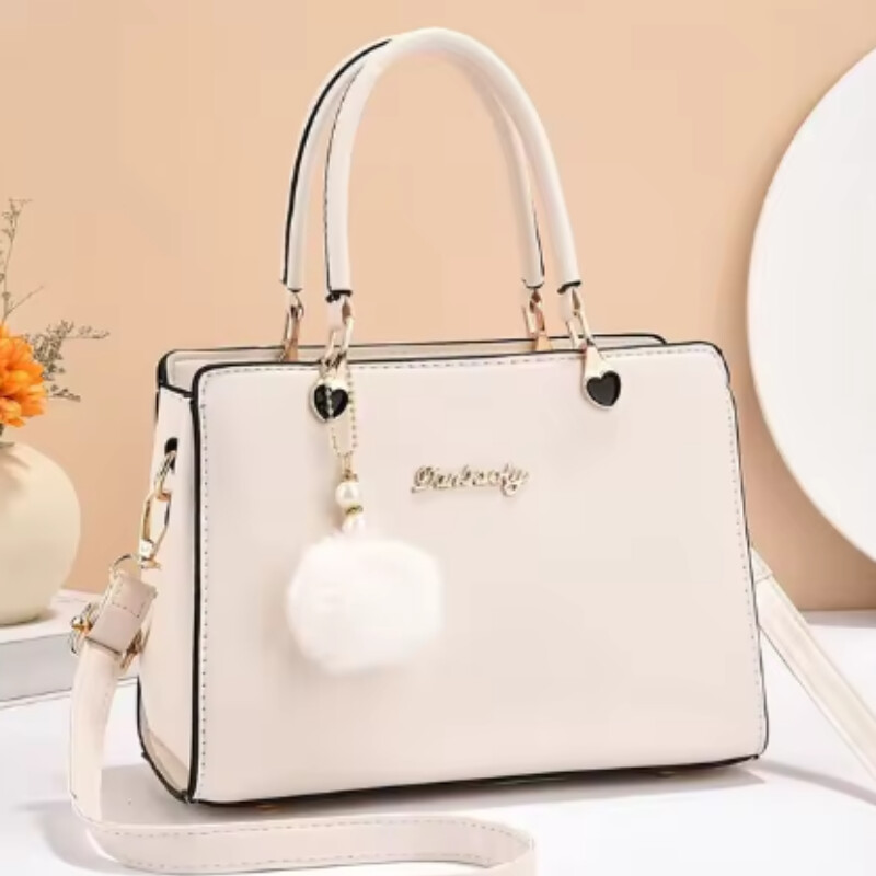 Ženska plišana ručna torba s ukrasnom loptom Modna torbica Elegantna torbica i velika torba PU kožne torbe na rame s gornjom ručkom