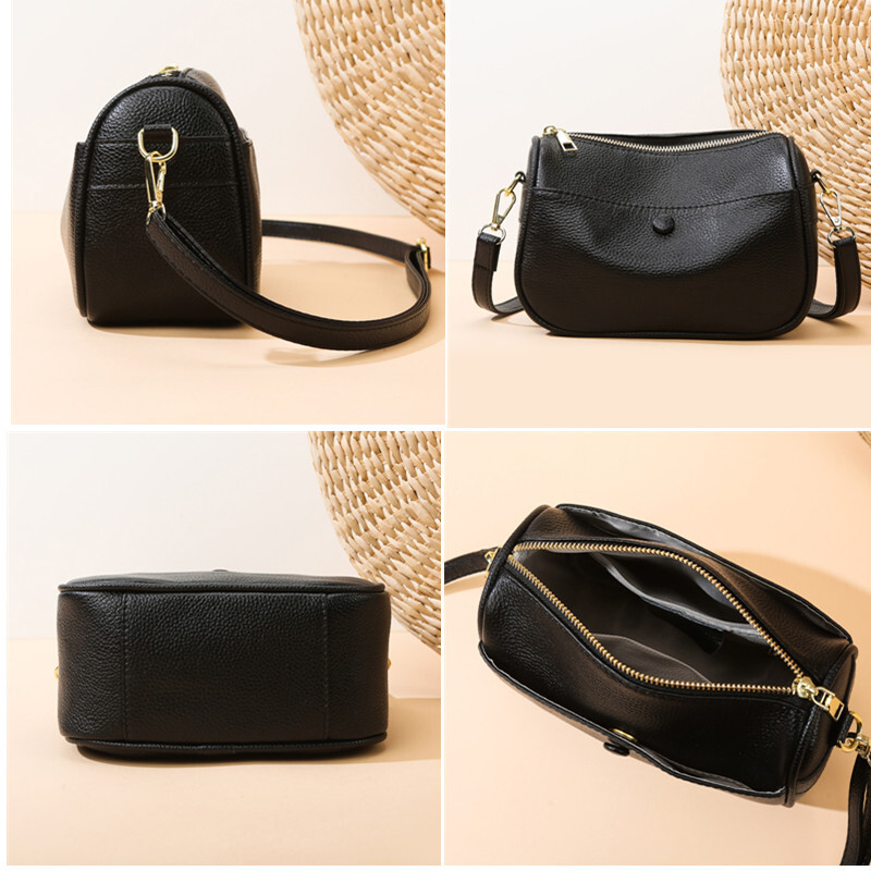 Visokokvalitetne mekane goveđe kože Ženske torbe preko ramena Luksuzne višeslojne ležerne torbice od prave kože Ženska torbica Sac2024