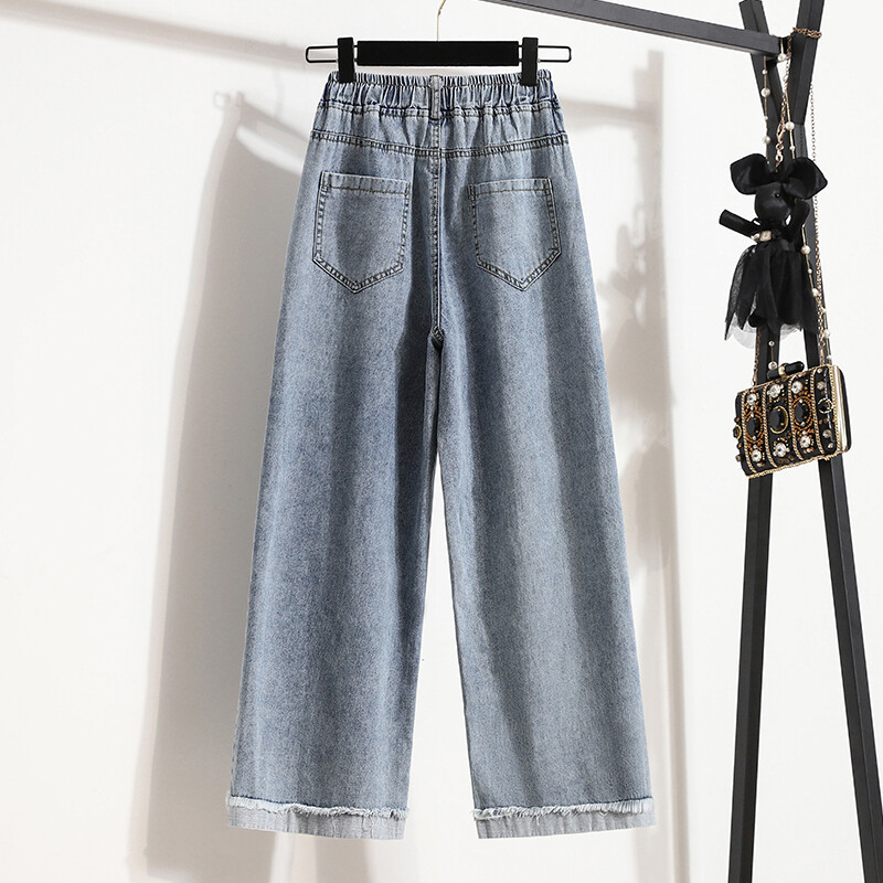 Traperice velikih veličina Ženske široke traperice visokog struka 2024. Nove široke široke traperice za proljeće i jesen 2024. široke široke široke široke hlače s ravnim nogavicama veličine S-5XL