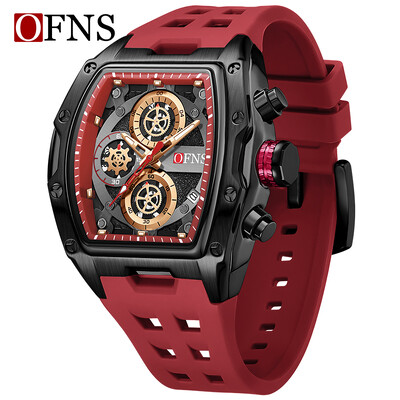 OFNS Modni potpuno novi stil Muški sat 50M Vodootporan, svjetleći Sport na otvorenom Timing Muški sat Kvarcni trend Mladinski satovi Hot