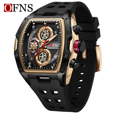 OFNS Modni potpuno novi stil Muški sat 50M Vodootporan, svjetleći Sport na otvorenom Timing Muški sat Kvarcni trend Mladinski satovi Hot