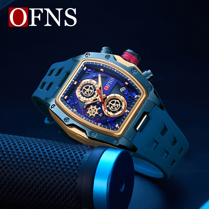OFNS Modni potpuno novi stil Muški sat 50M Vodootporan, svjetleći Sport na otvorenom Timing Muški sat Kvarcni trend Mladinski satovi Hot
